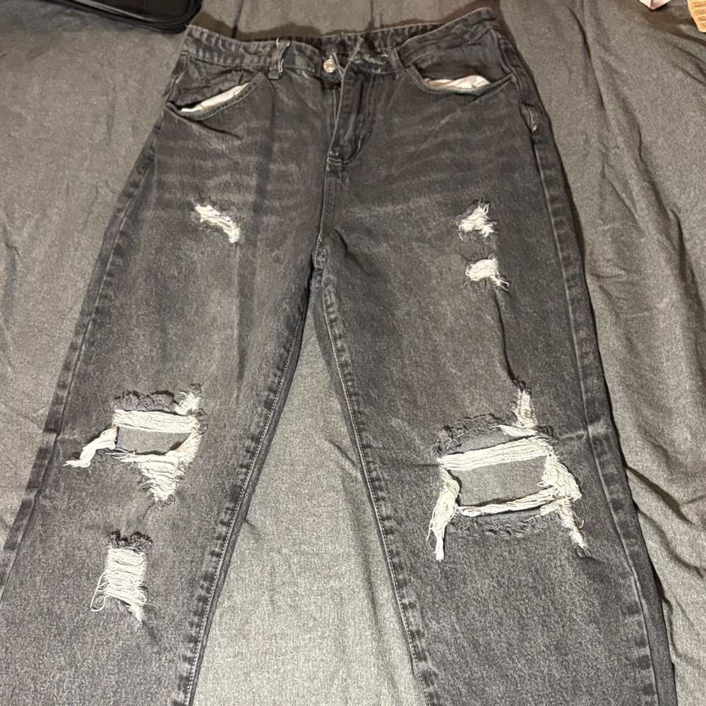 Distressed Black Jeans